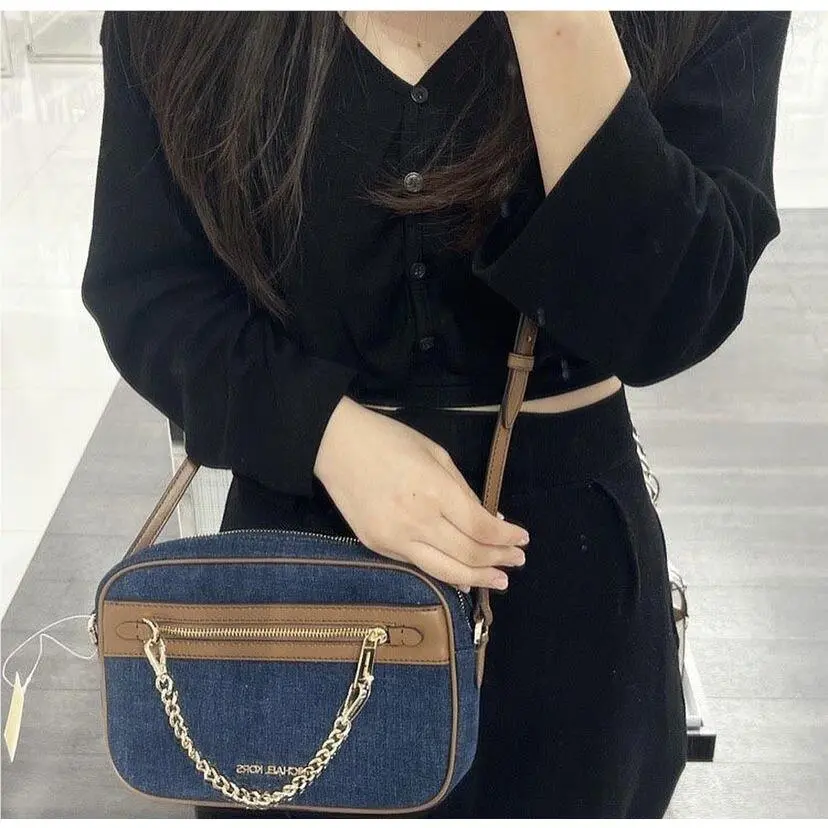 Michael Kors Jet Set East West Chain Large Crossbody Bag Indigo Blue