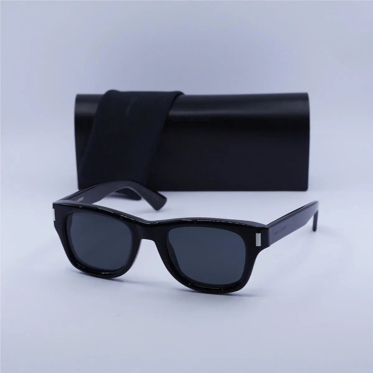 Saint Laurent SL801 001 Shiny Black/grey 50-21-145 Sunglasses by Yves Saint Laurent