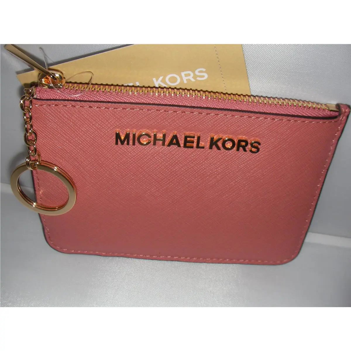 Michael Kors Ladies Wallet Smitzcoinpouch Leather Antique Rose Color