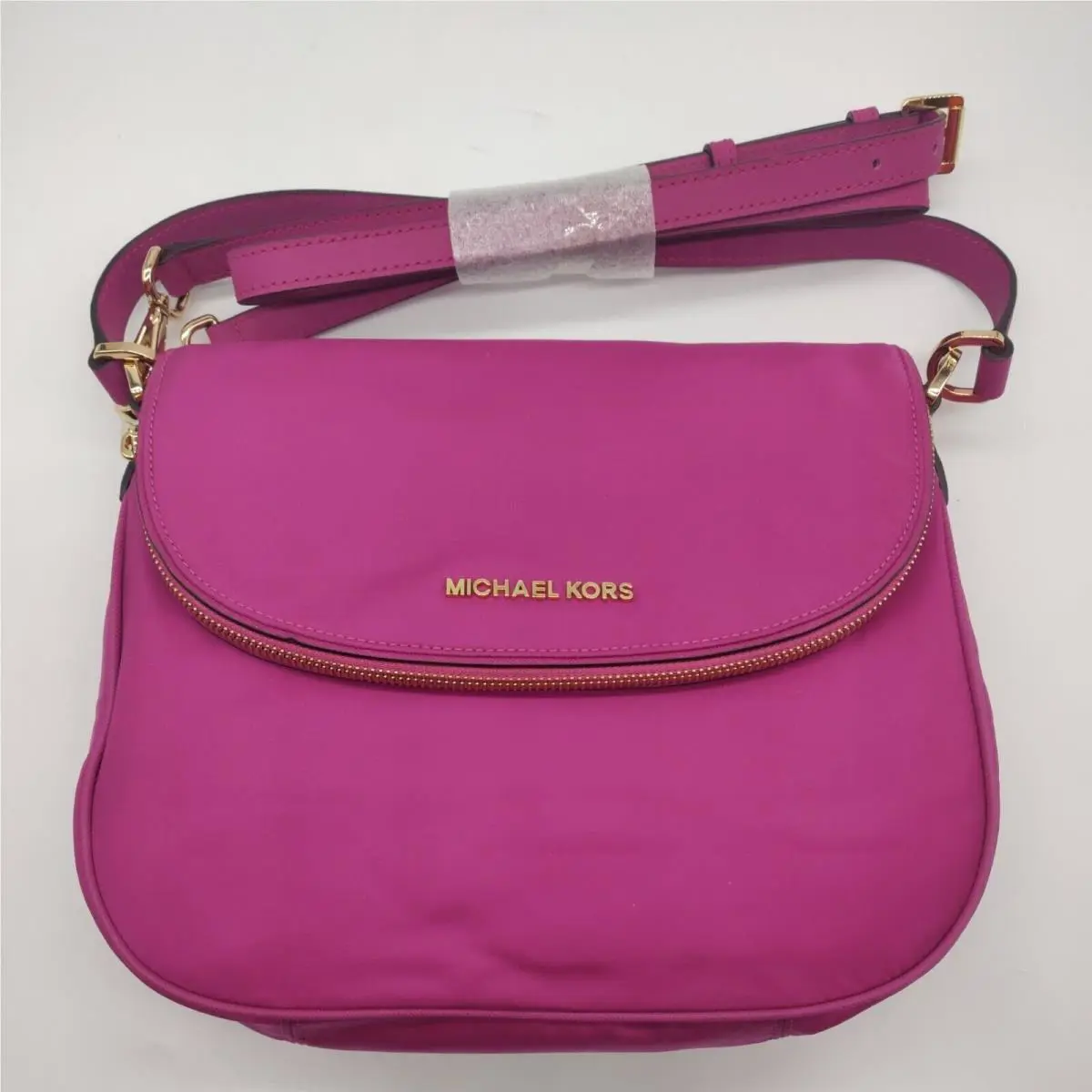 Michael Kors Shoulder Satchel Handbag Purse Convertible Fuscia Gold