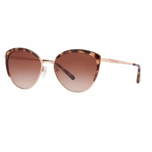 Michael Kors Key Biscayne MK1046 110013 Gold Trt Brown Grad 56 Womens Sunglasses