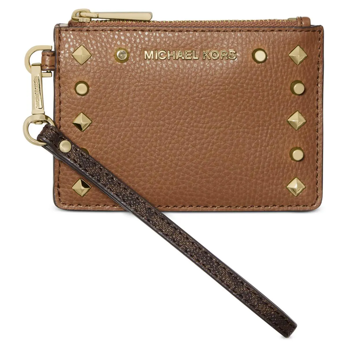 Kors Signature Jet Set Small Coin Purse in Brown/luggage