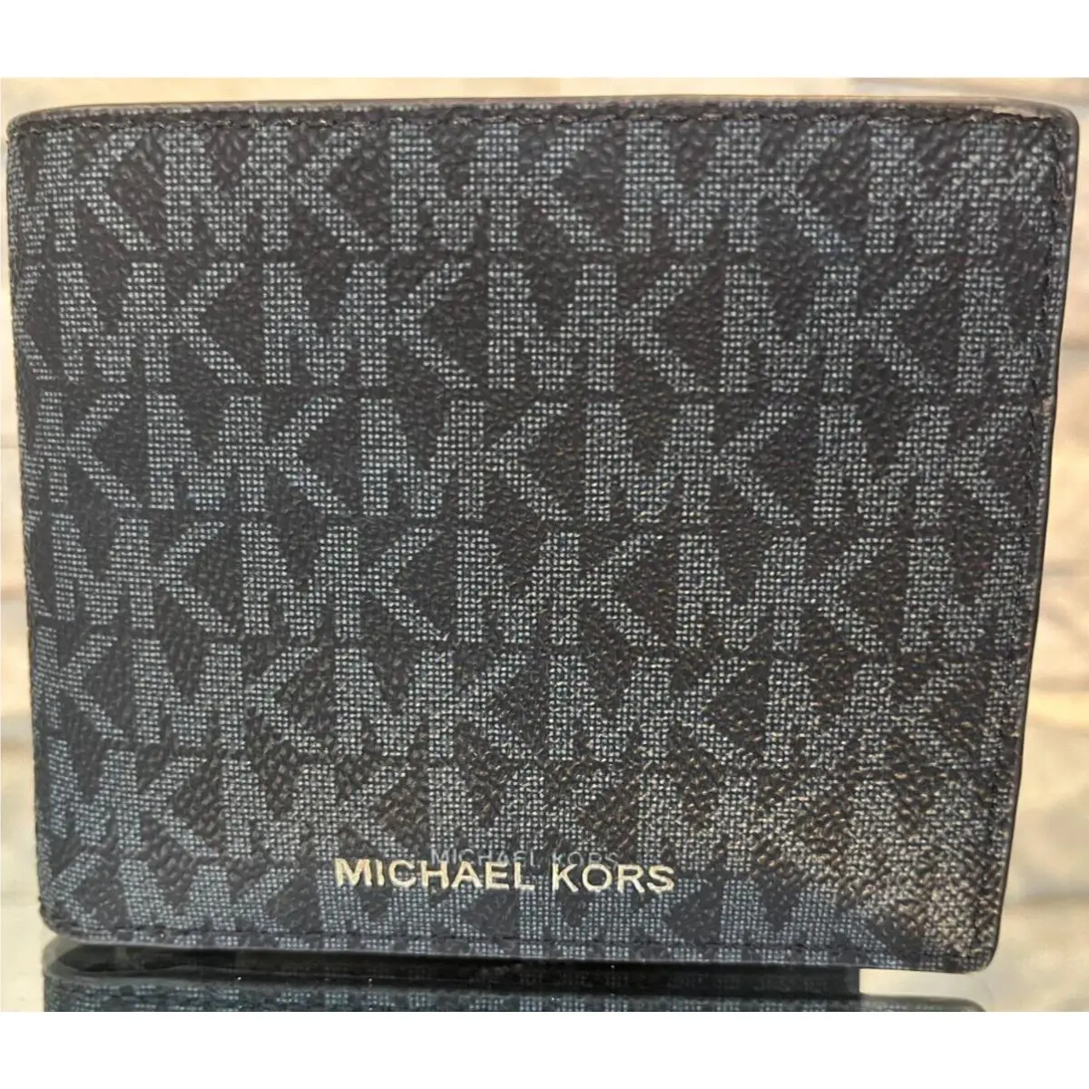 Men`s Michael Kors Cooper Logo Bifold Wallet W/passcase Blue