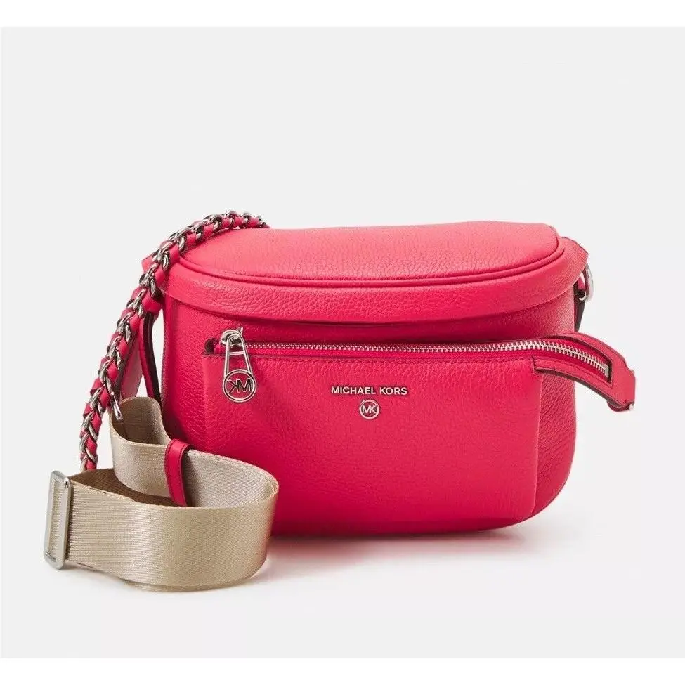 Michael Kors Slater Medium Sling Pack Leather Messenger Bag - Geranium