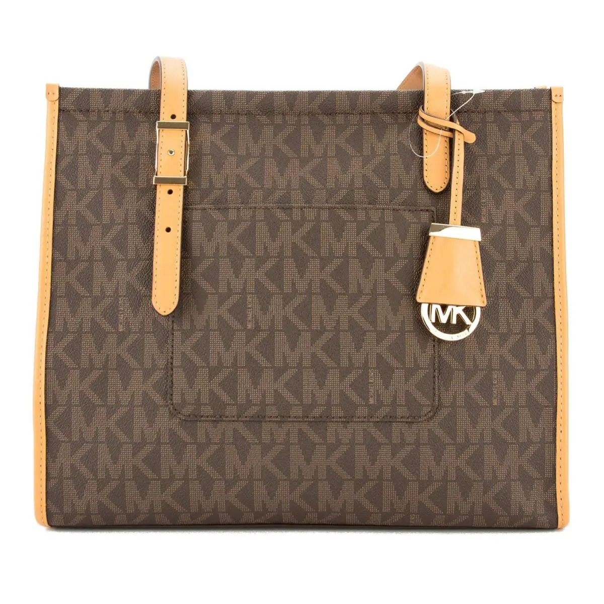 Michael Kors Brown Monogram Canvas Darien Medium Logo Tote 30S6GDKT6V