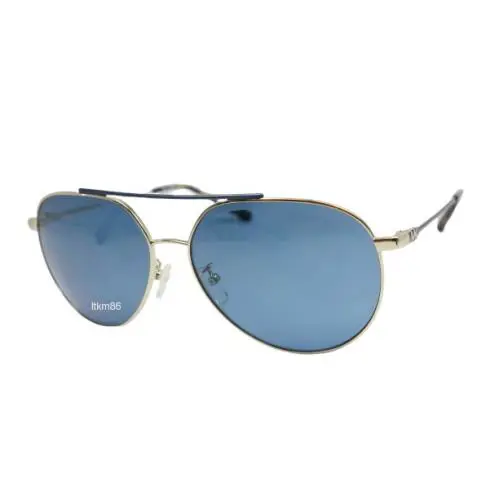 Michael Kors Antigua MK1041-101480 Shiny Pale Gold / Ink Solid Sunglasses