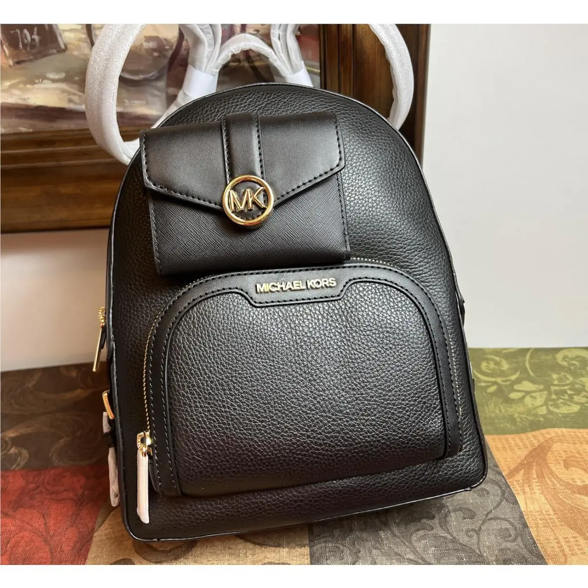 Michael Kors Jaycee Medium Leather Backpack + Wallet Set