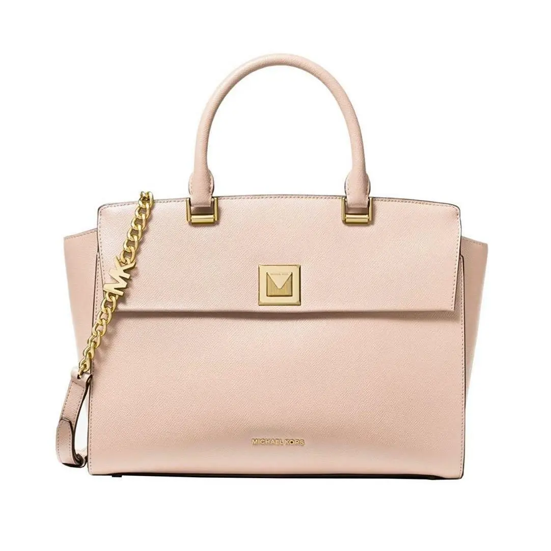 Sylvia Top Zip Medium Satchel Crossgrain Leather Soft PINK-$328 by Michael Kors