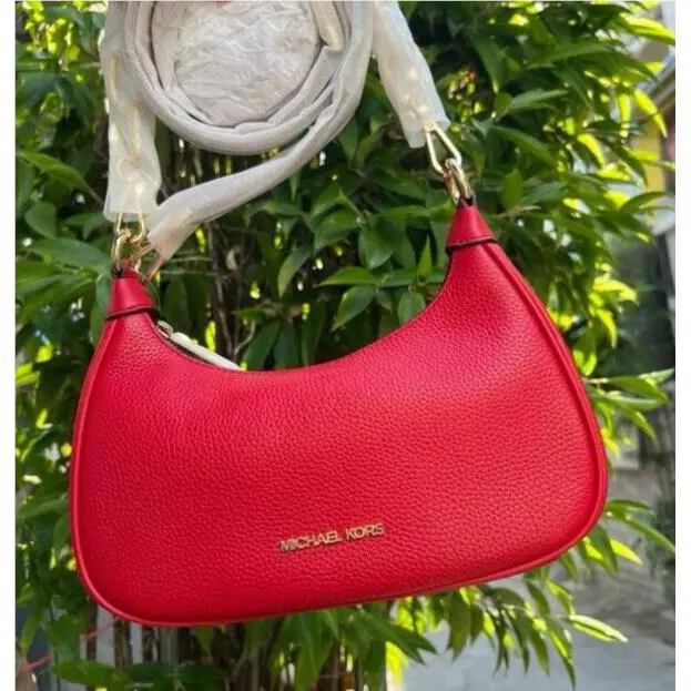 Michael Kors Cora Mini Pebbled Leather Shoulder Bag Crossbody In Dark Sangria