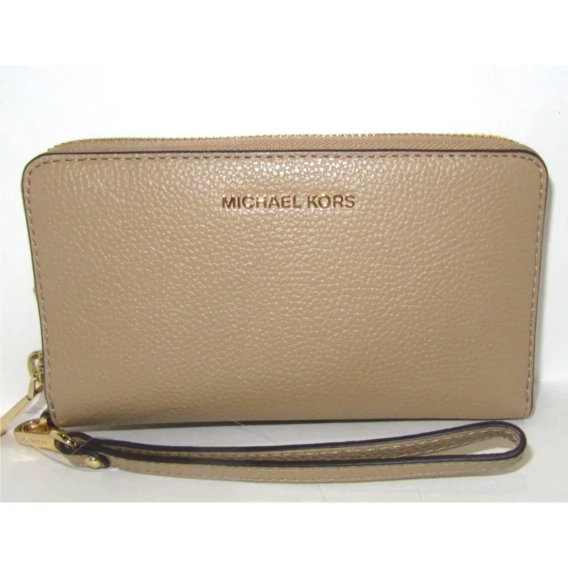 Michael Kors Jet Set Large Flat Multifunction Phone Case Camel Wallet