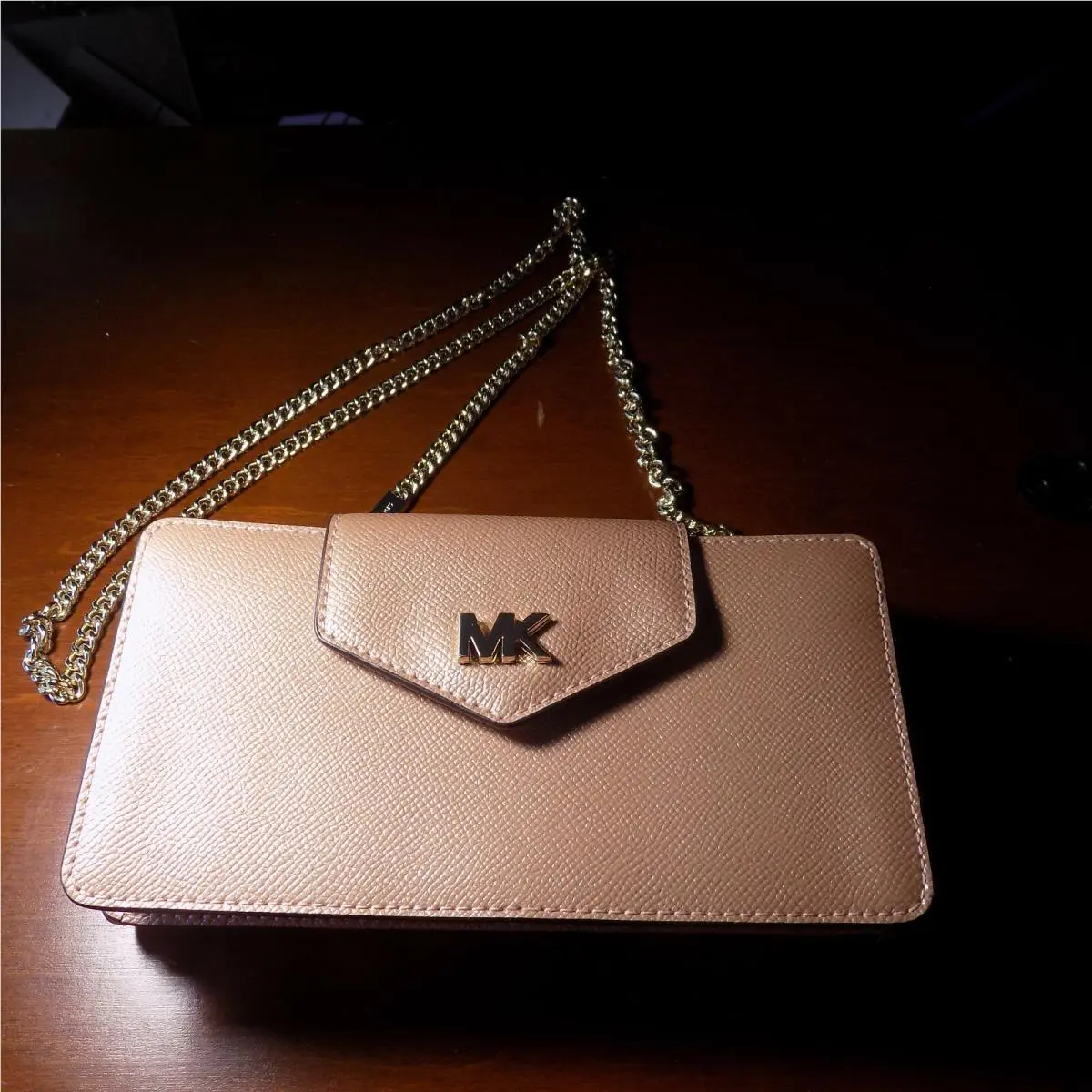 Michael Kors Ballet Metallic Pebble Leather Sm Convt Phone Crossbody
