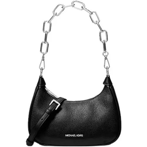 Michael Kors 35F3S4CU6L Cora Black with Silver Hardware Womens Shoulder Bag