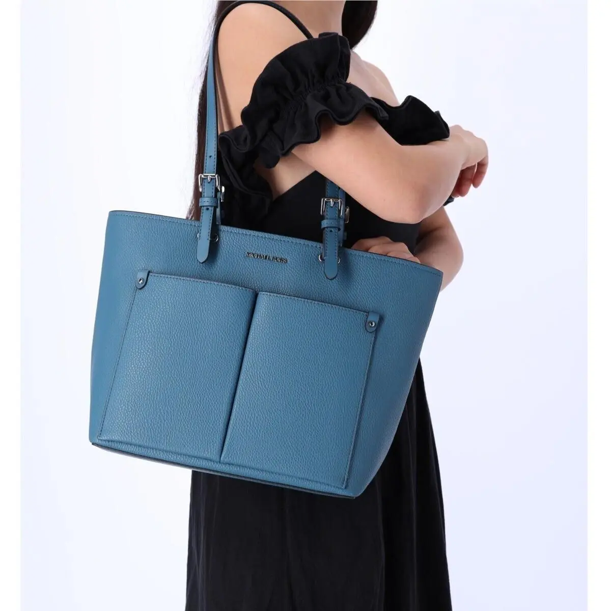 Jet Set Travel Medium Double Pocket Tote/teal by Michael Kors