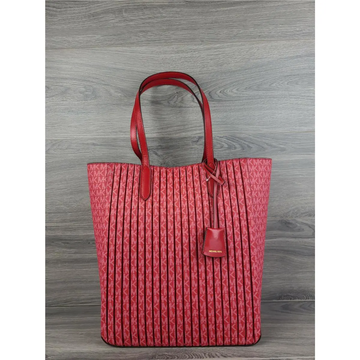 Michael Kors Tote Sinclair Large North South Shopper Handbag Crimson Red