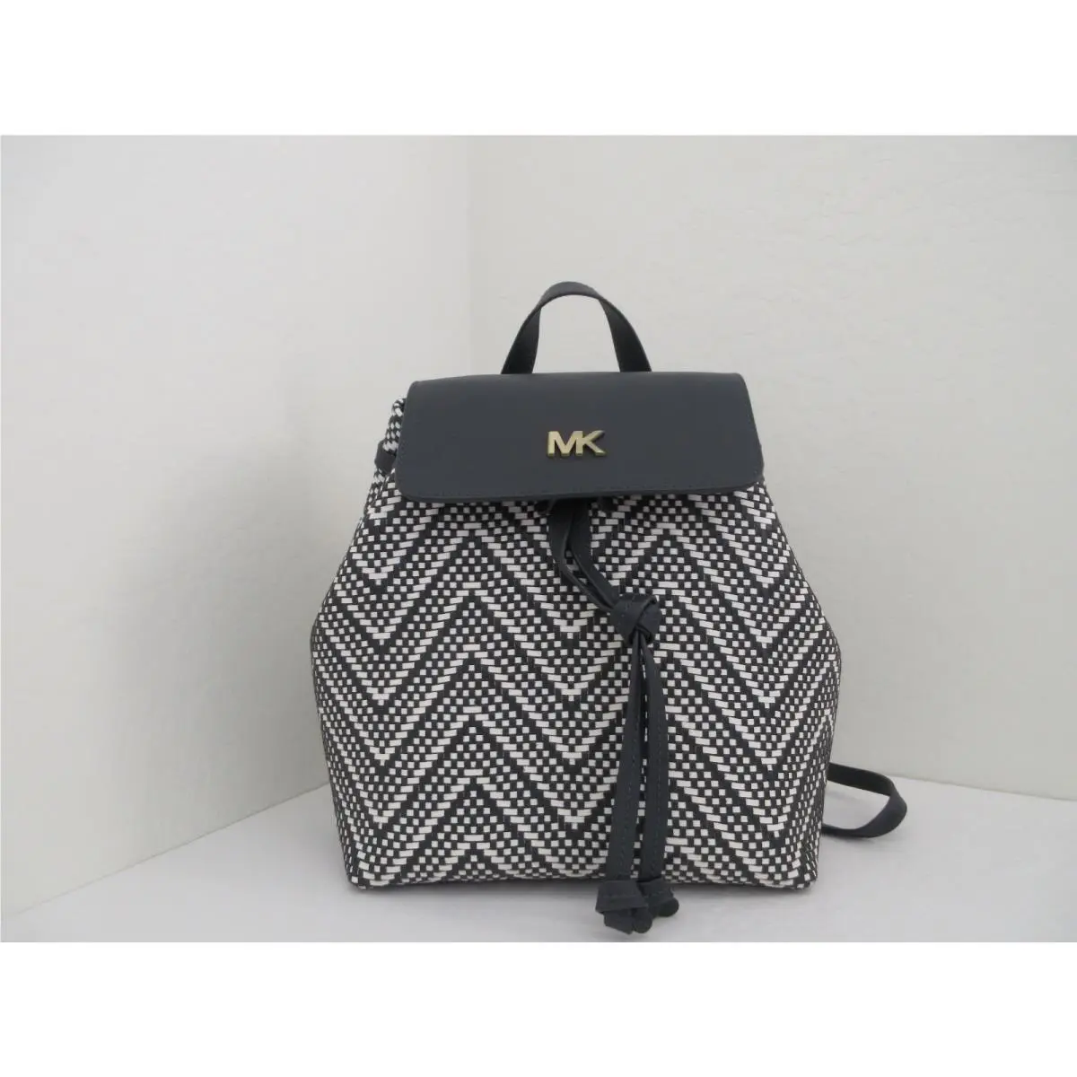 Michael Kors Junie Medium Woven Leather Flap BACKPACK-$358