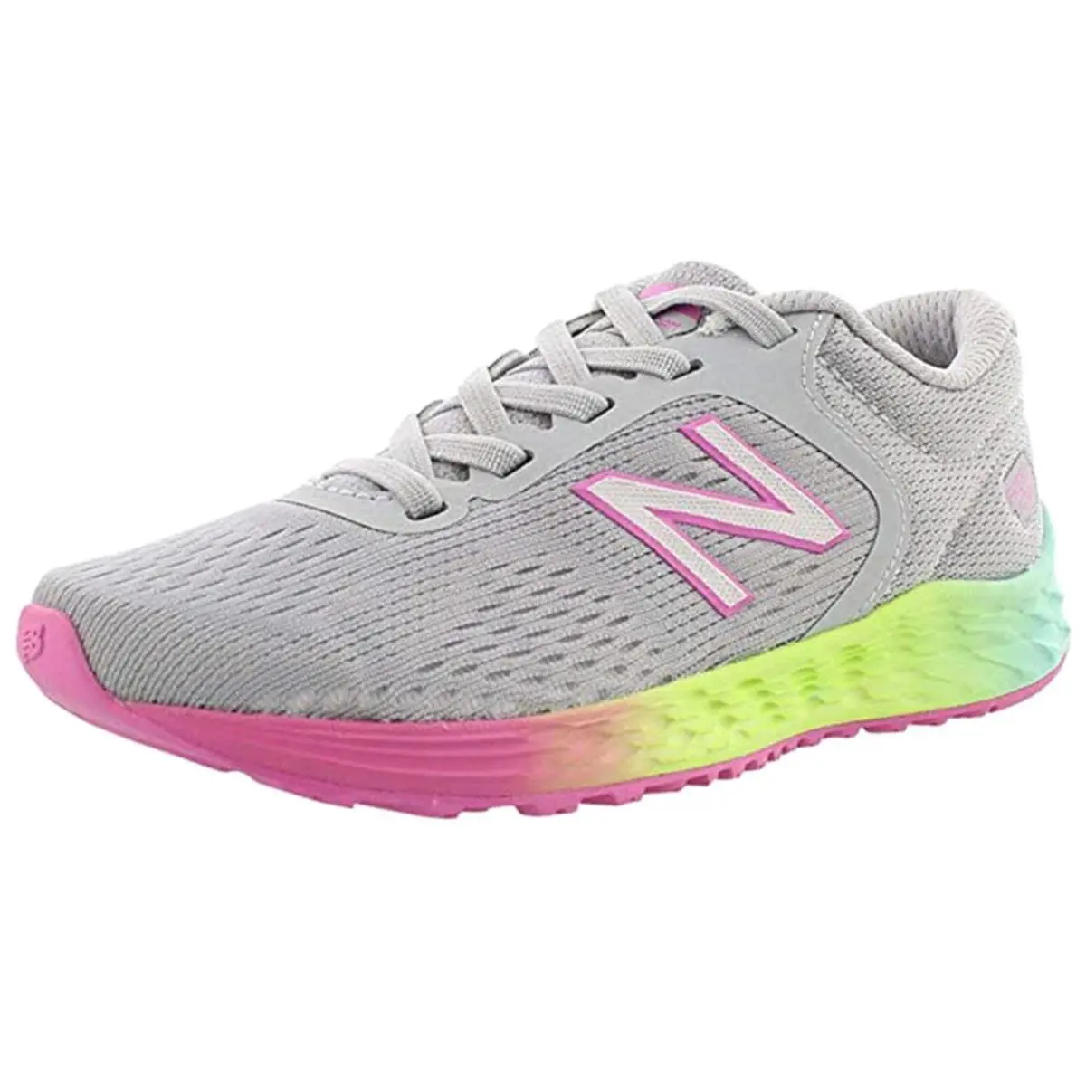 New Balance Fresh Foam Infant Toddler Girl`s Sneaker IAARIFL2 - Aluminum/Rainbow