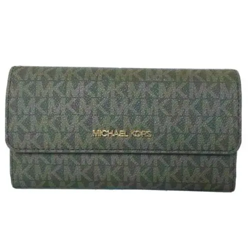 Michael Kors Womens Fashion Trifold Clutch Credit Card Holder id Wallet Brown MK
