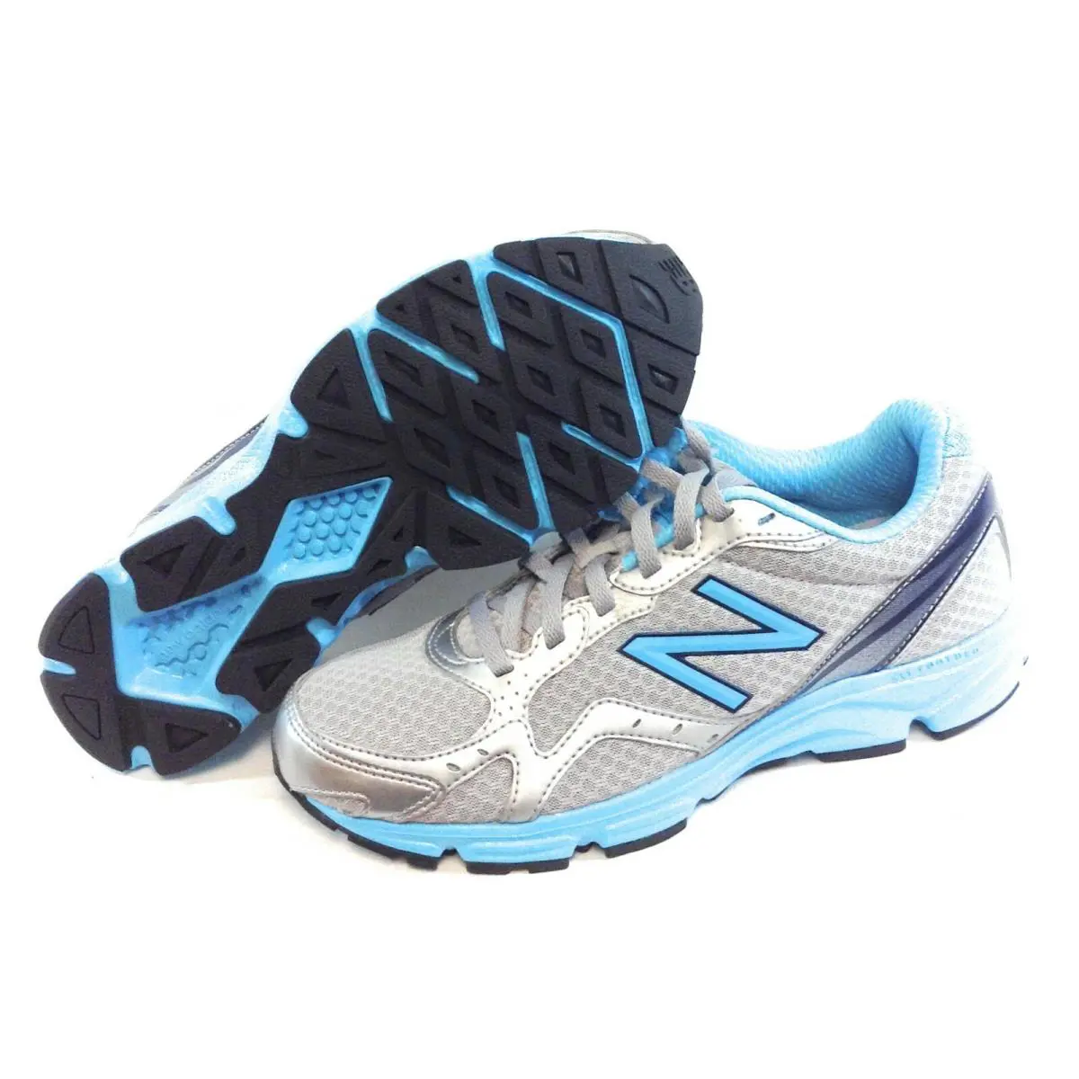 Womens New Balance 450 WB1 Silver Light Blue Running Sneakers Shoes - Silver