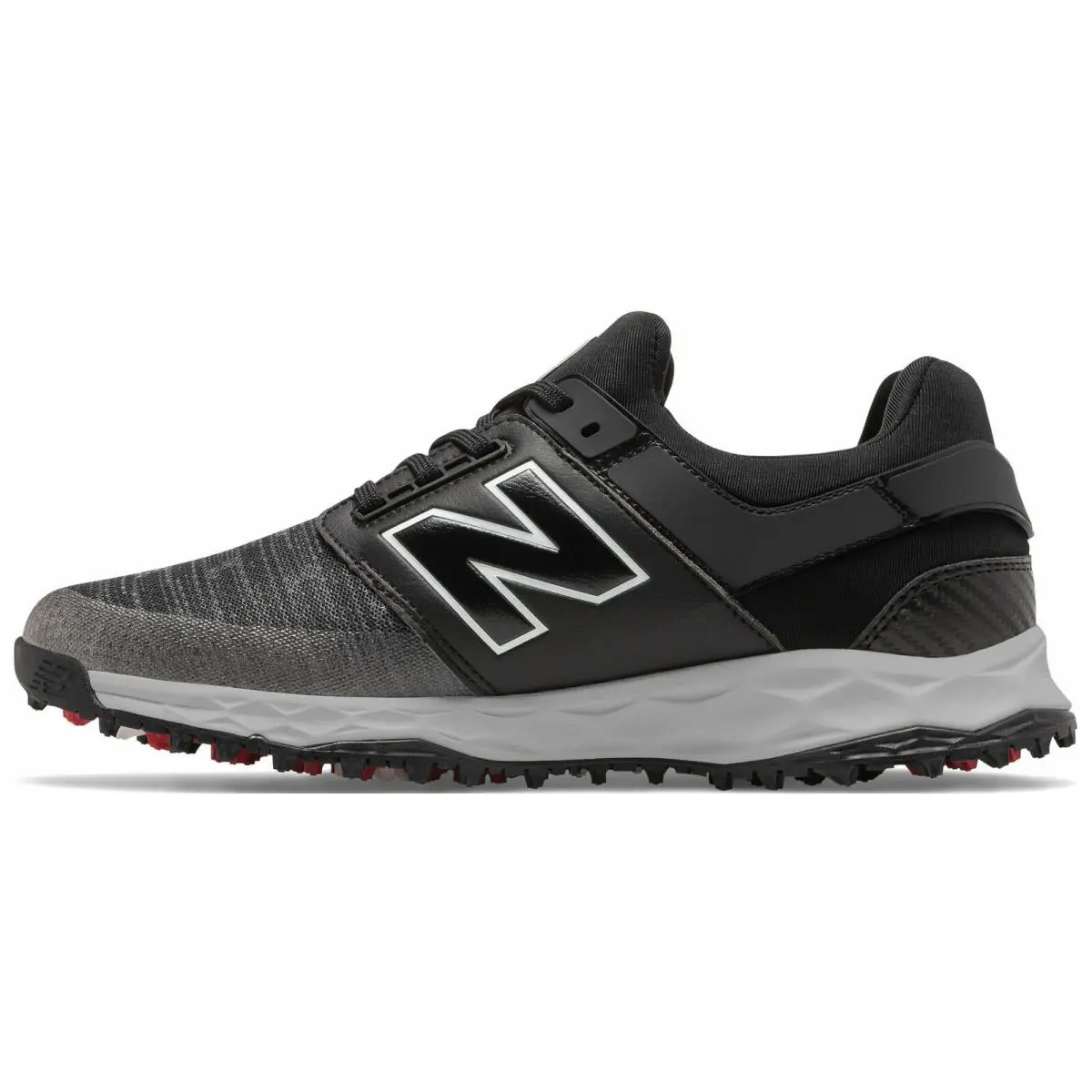 Mens New Balance Fresh Foam Linkssl Spikeless Waterproof Black Golf Shoes - Black