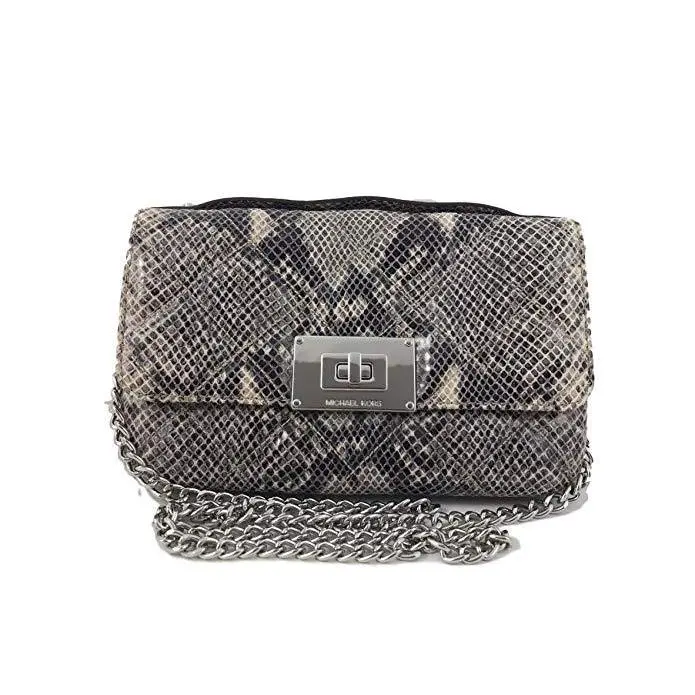 Michael Kors Sloan Small Quilted Embossed Leather Messenger Bag Dark Sand