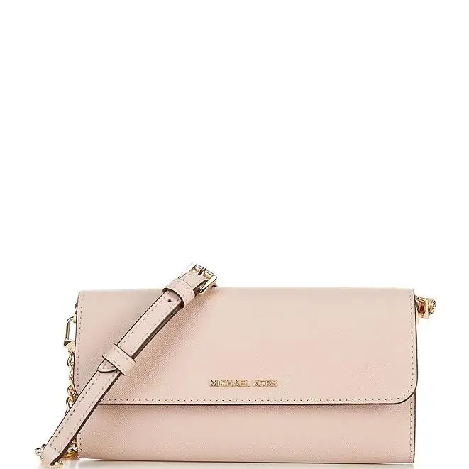 Michael Korsjet Set Large Wallet On Chain Xbody Leather Bag Soft Pink