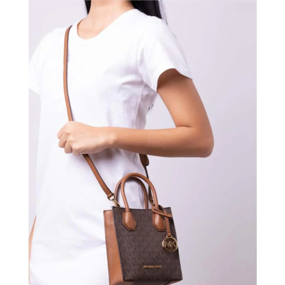 Michael Kors Mercer XS Phone Crossbody In Brown Signature