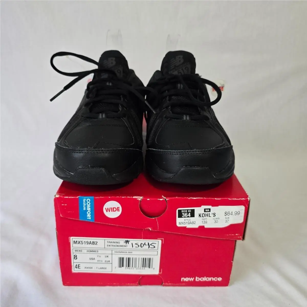 New Balance 519 Training Shoes Men`s US 7 Wide Black Sneaker MX519AB2