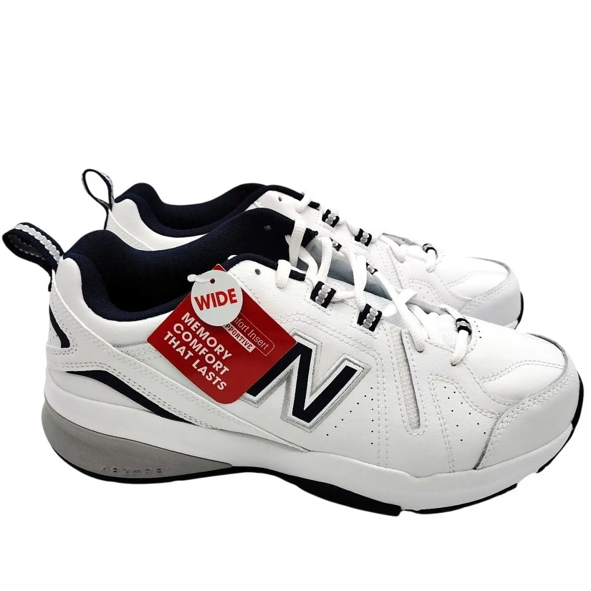 New Balance 608 White Navy Mens Casual Comfort Training Sneaker Shoes Size 10 2E