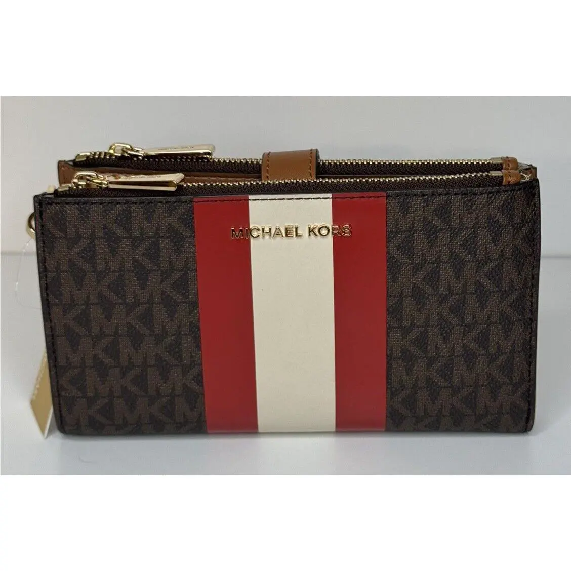 Michael Kors Adele Logo Stripe Smartphone Wristlet Wallet
