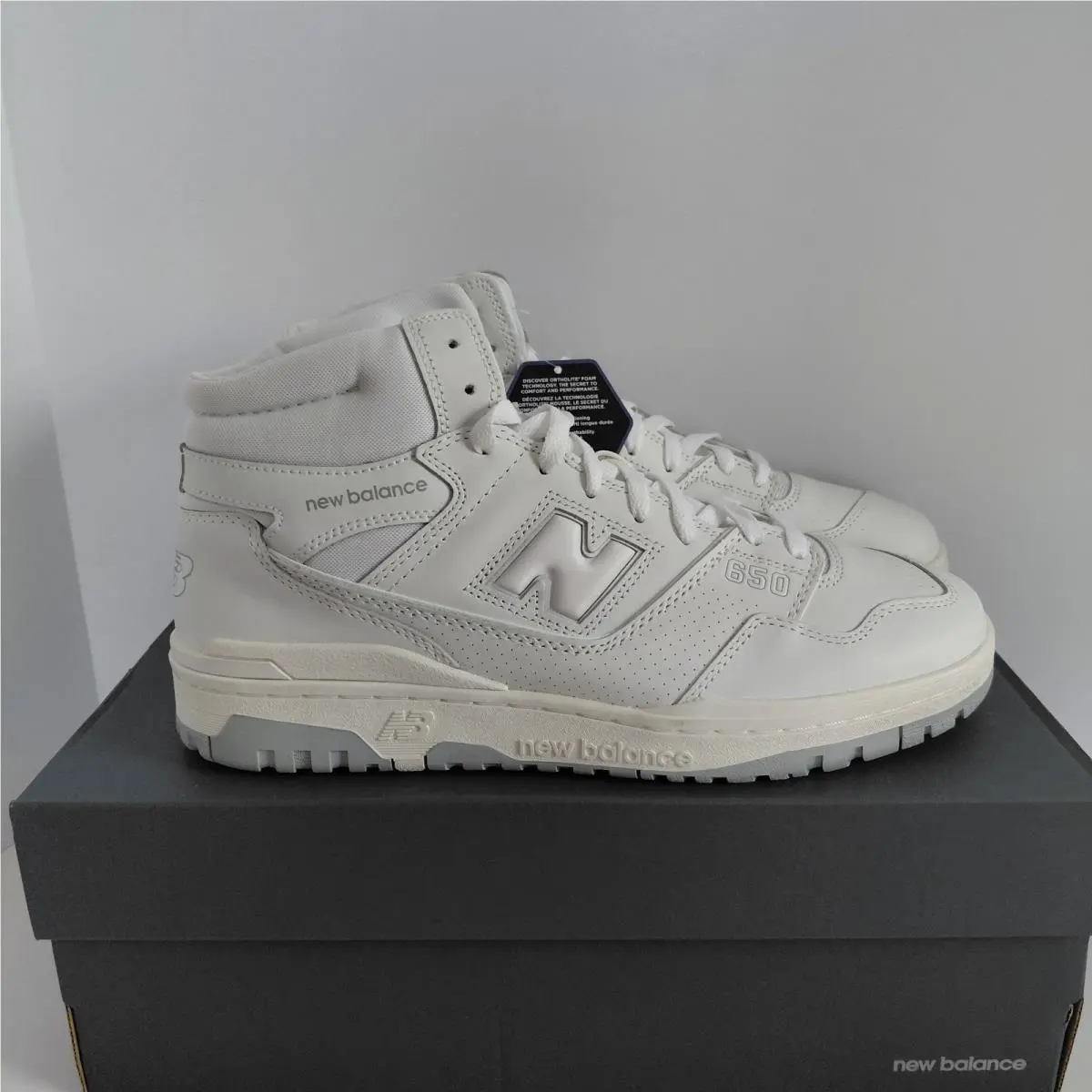 New Balance 650RWW White High Top Leather Athletic Sneaker BB650RWW Men`s 11.5D
