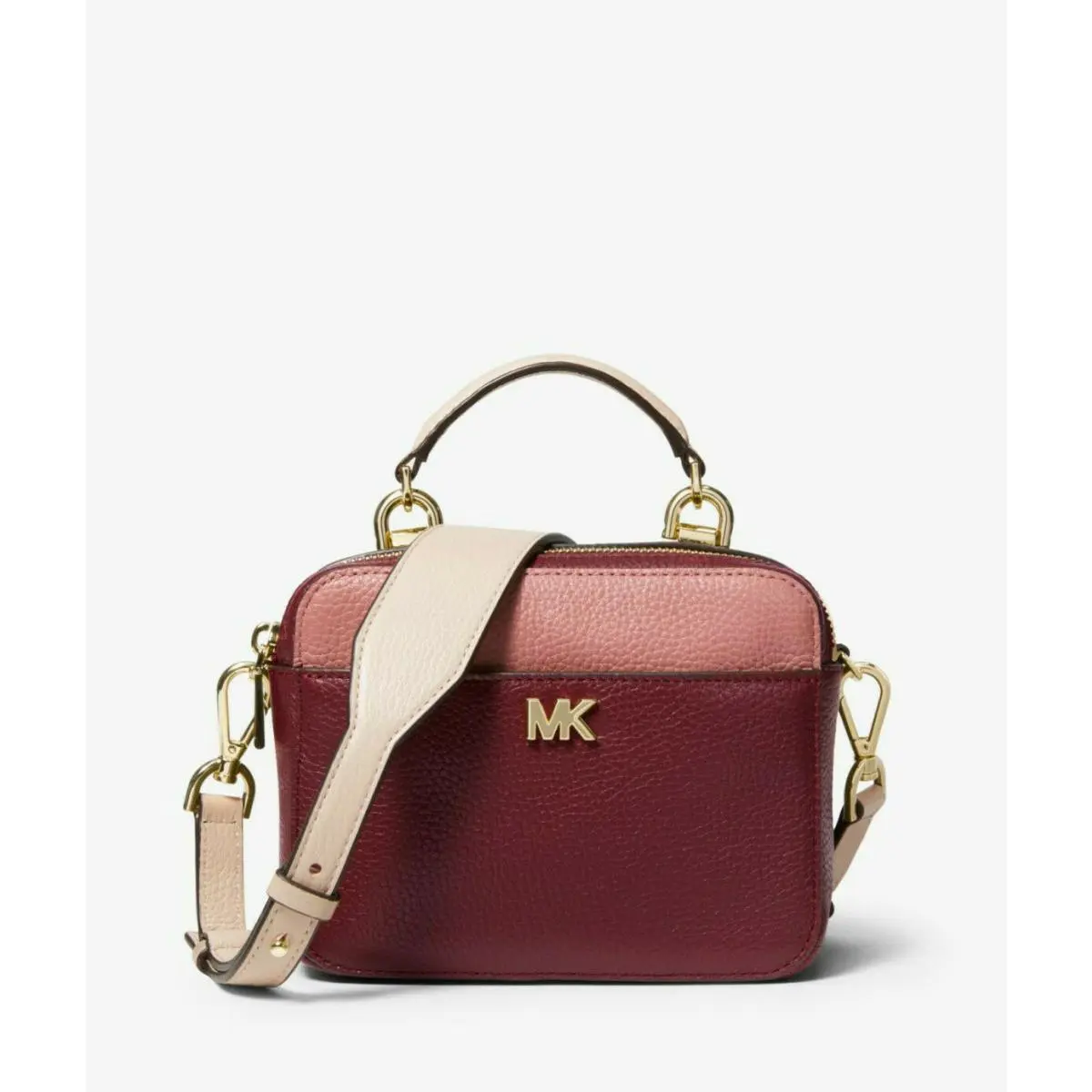 Michael Kors Mott Mini Color-block Pebbled Leather Crossbody