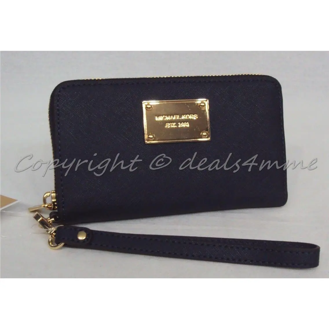 Michael Kors Large Multifunction Phone Wristlet / Wallet in Navy Blue
