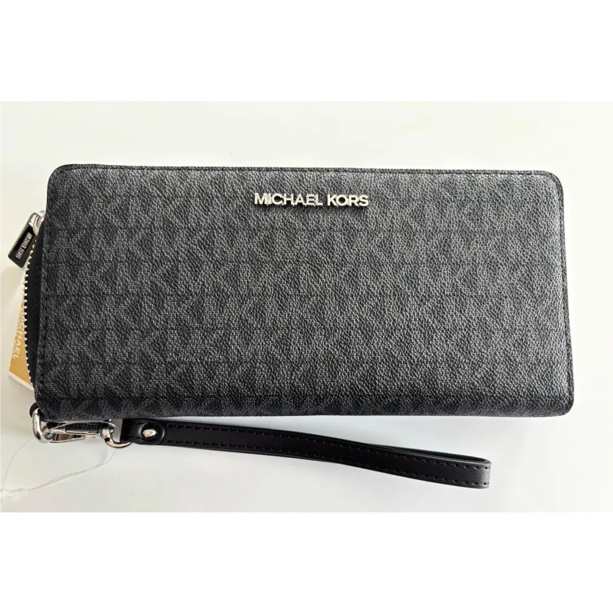 Michael Kors Jet Set Travel MK Continental Wallet Wristlet Black