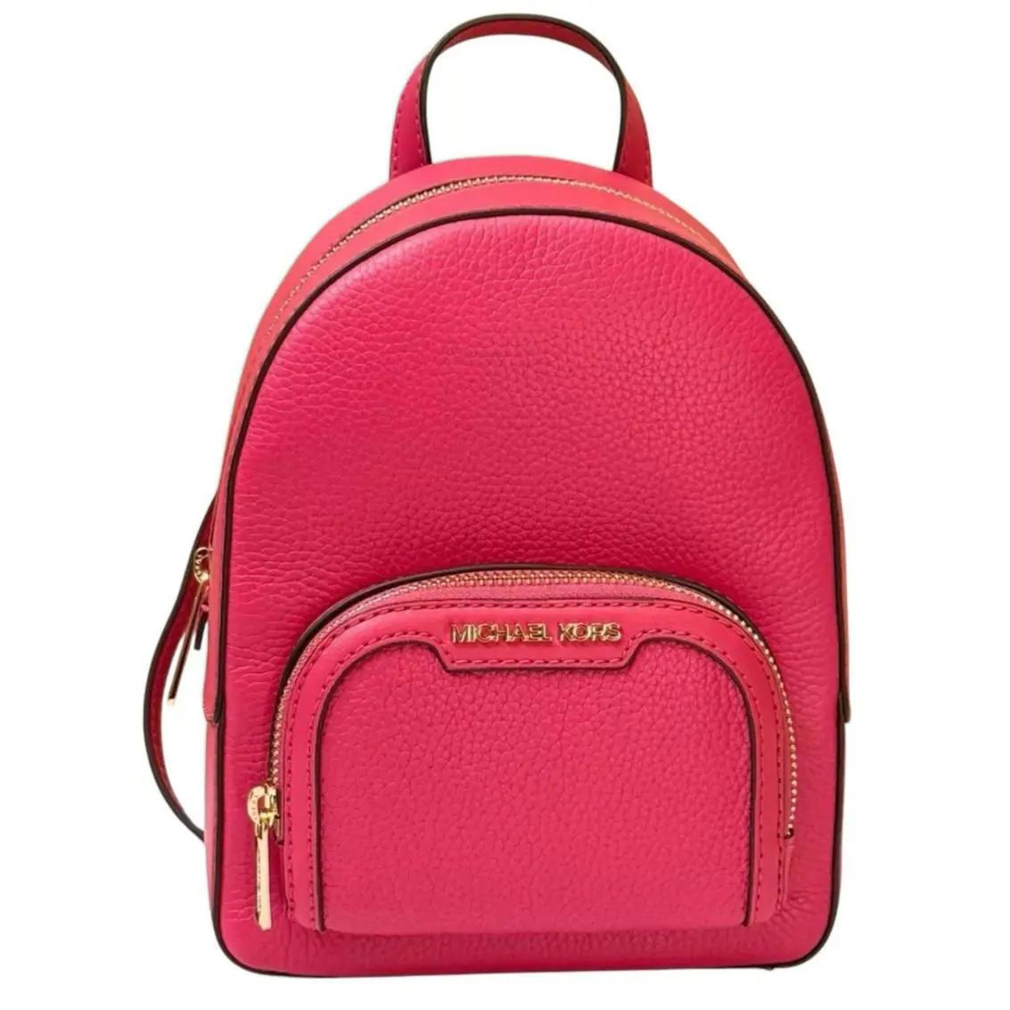 Michael Kors Jaycee XS Mini Zip Pocket Leather Backpack Electric Pink