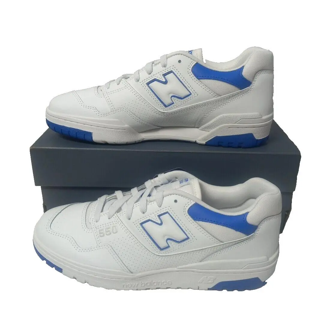 New Balance 550 White Blue Sneakers Shoes Mens Sz 9.5 D