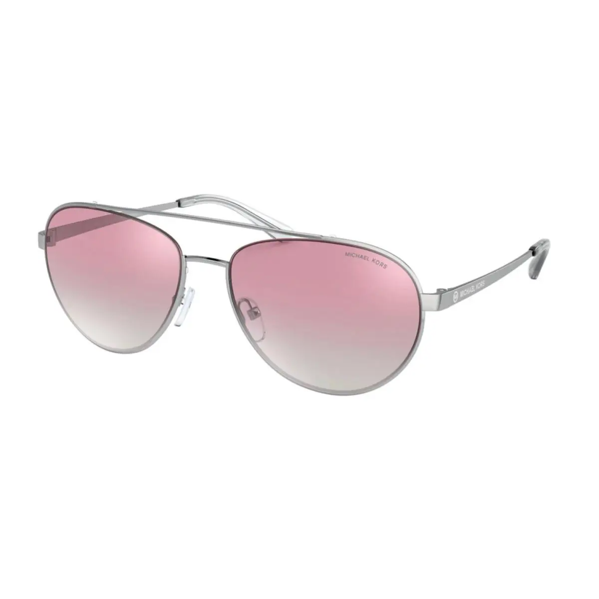 Michael Kors Sunglasses MK1071 11539L Aventura Silver Aviator with Pink Gradient