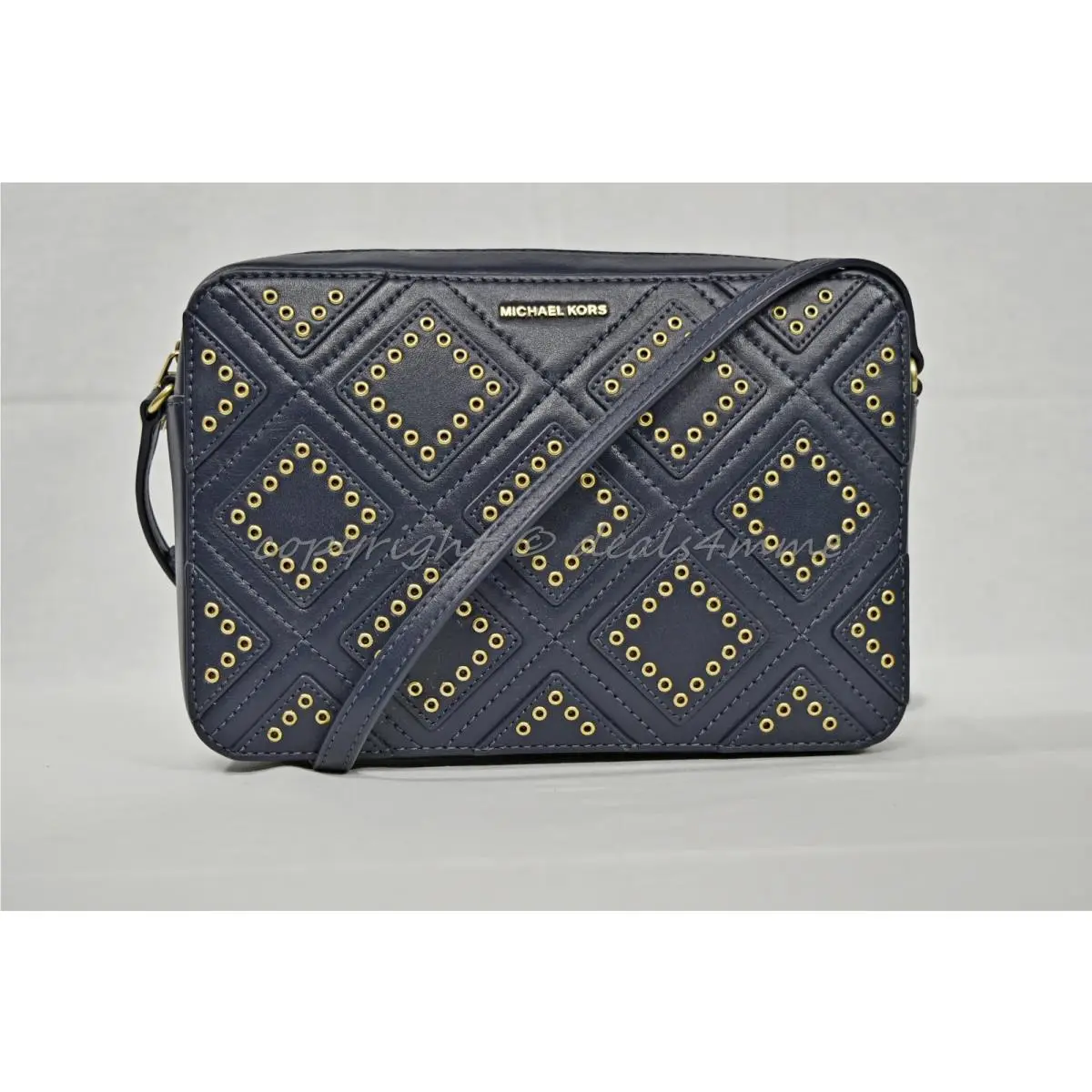 Michael Kors Diamond Grommet Jetset Travel Large East West Leather Crossbody Bag