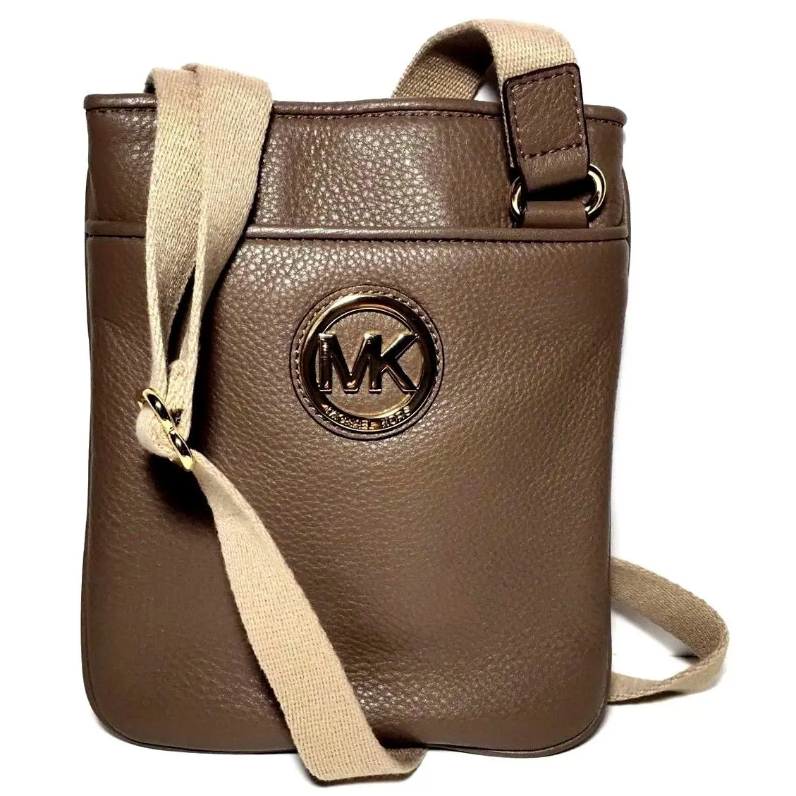 Michael Kors Mk Fulton Leather Crossbody Bag Messenger in Dark Dune - Dark Dune