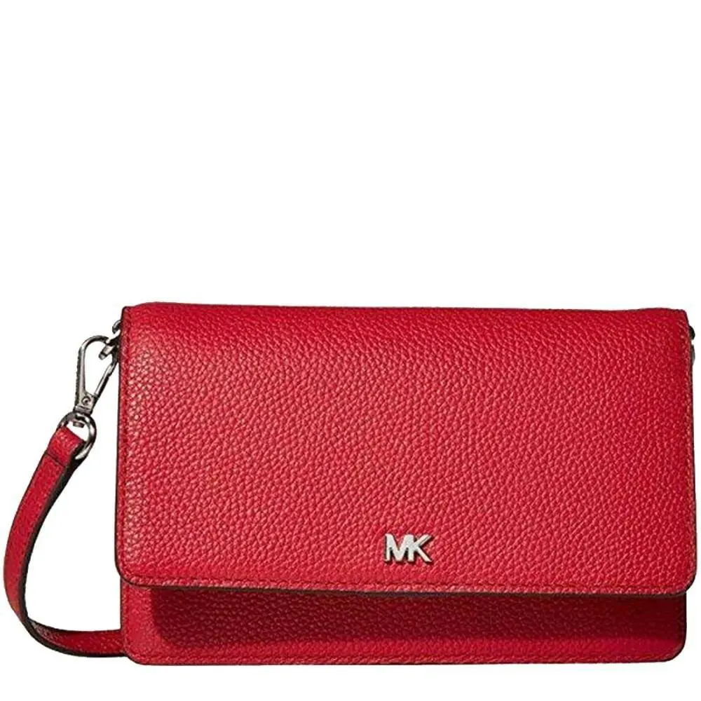 Michael Kors MK Convertible Phone Cross-body Clutch Wallet Bag Sea Coral Leather