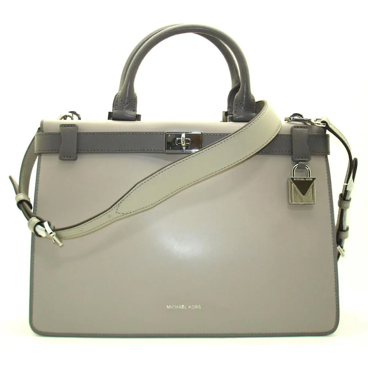 Michael Kors Tatiana Medium Satchel Smooth Leather Grey Multi