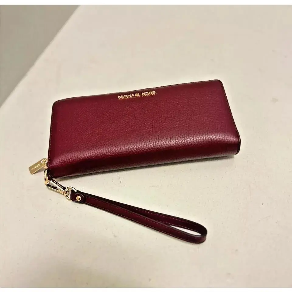 Michael Kors Large Fashion Wallet Wristlet Long Leather Clutch MK Phone Holder