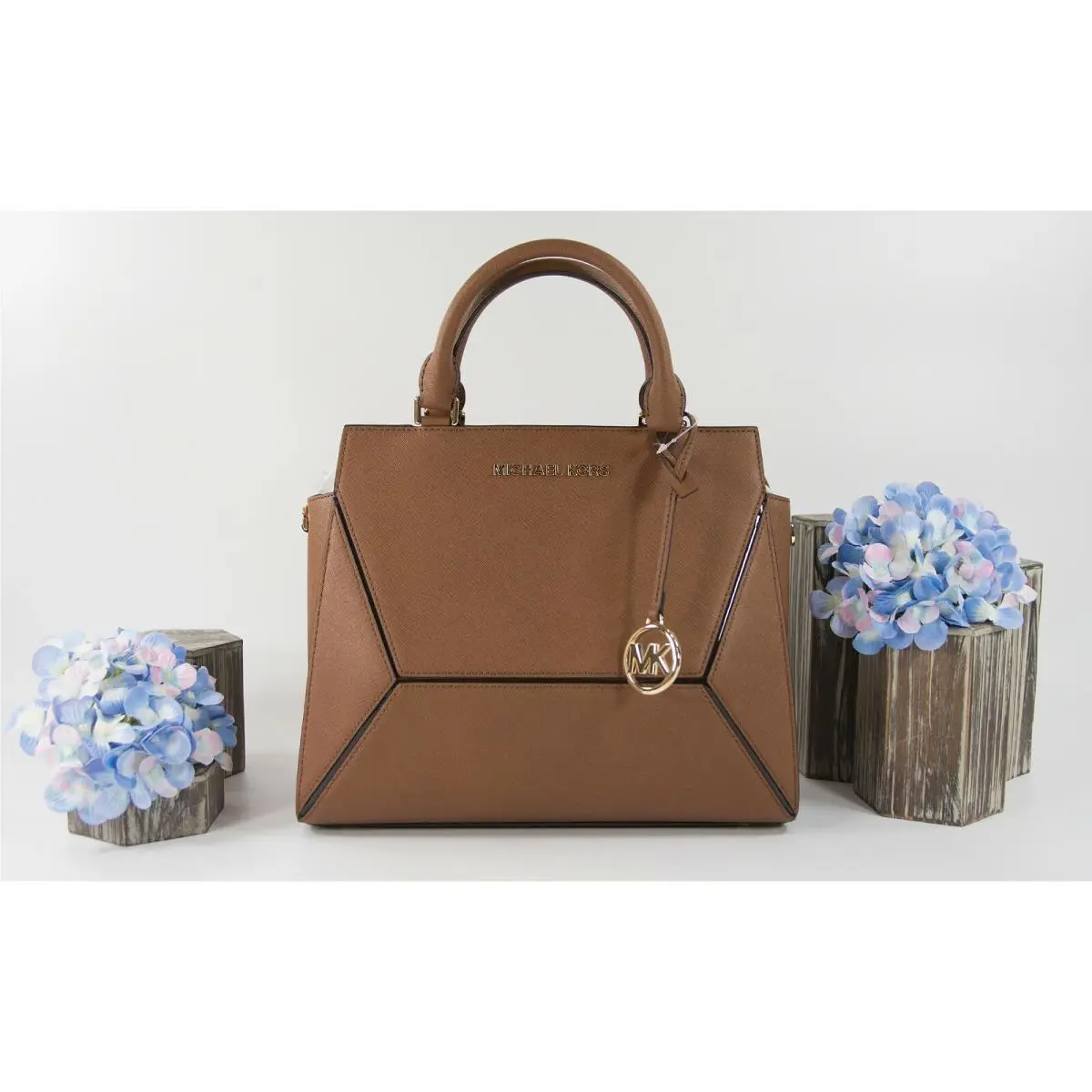 Michael Kors Jet Set Luggage Saffiano Leather Large Prism Satchel Bag
