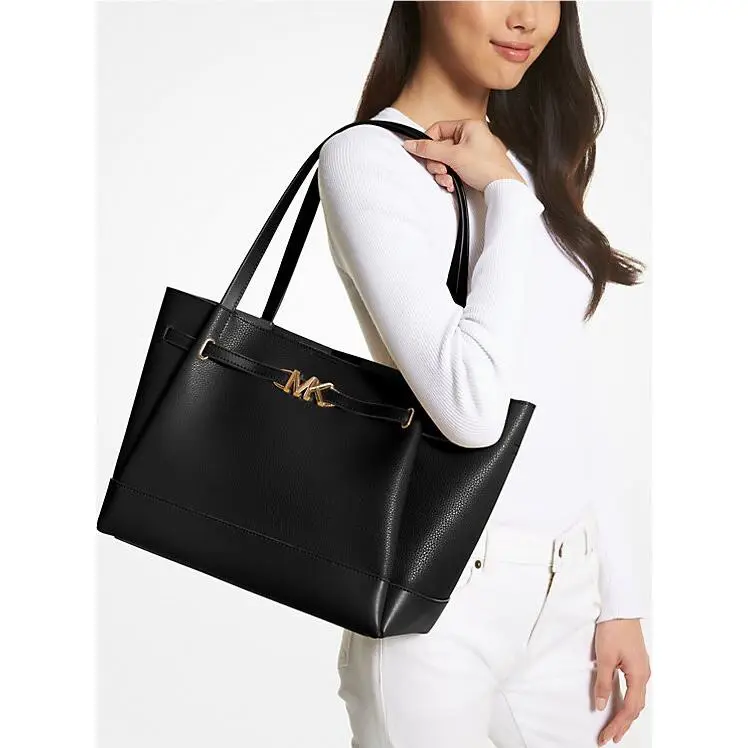 Michael Kors Reed Large Tote Shopper Handbag Leather/black