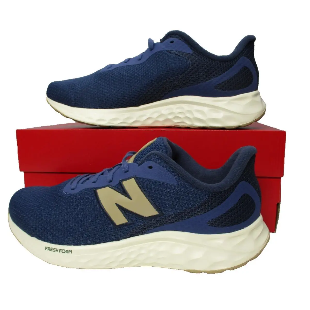New Balance Arishi Fresh Foam V4 Blue/beige Mens Sz 9 4E Wide Running Shoes