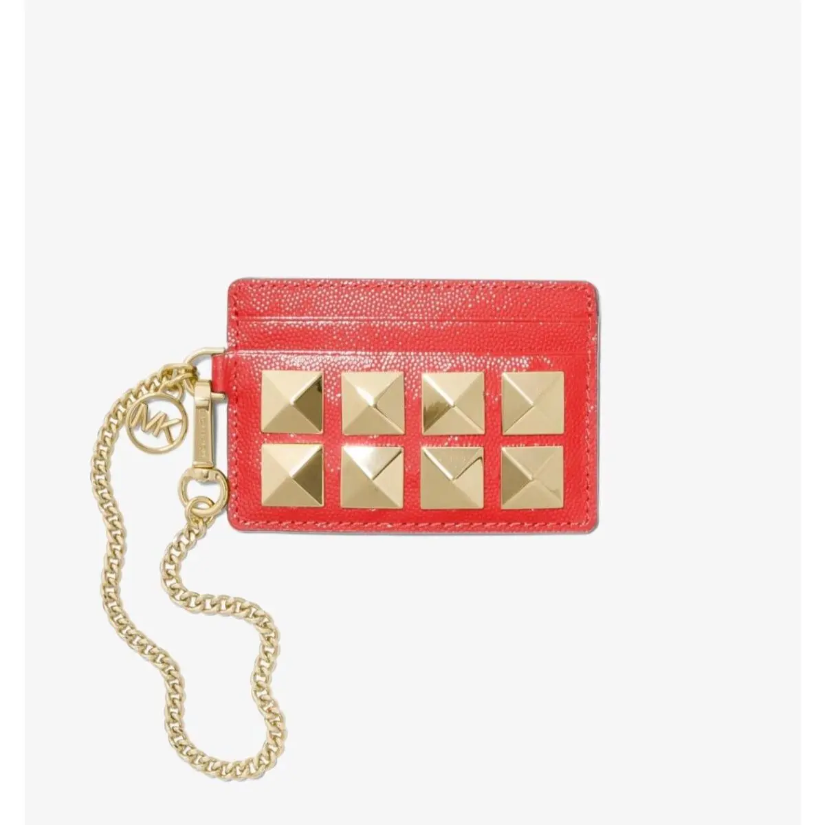 Michael Kors Jet Set Charm Chained Atm Credit Card Case Holder Sangria Color