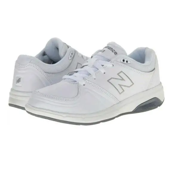 New Balance 813 White Leather Sneaker Women Sz 12.5 Walking Shoes Comfy Rollbar