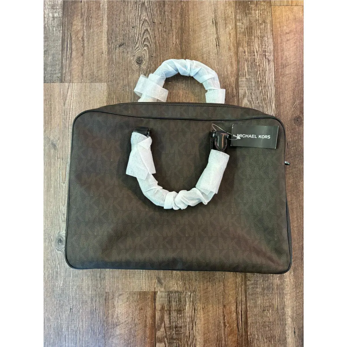 Jet Set Men Large Laptop Briefcase Signature MK Black by Michael Kors