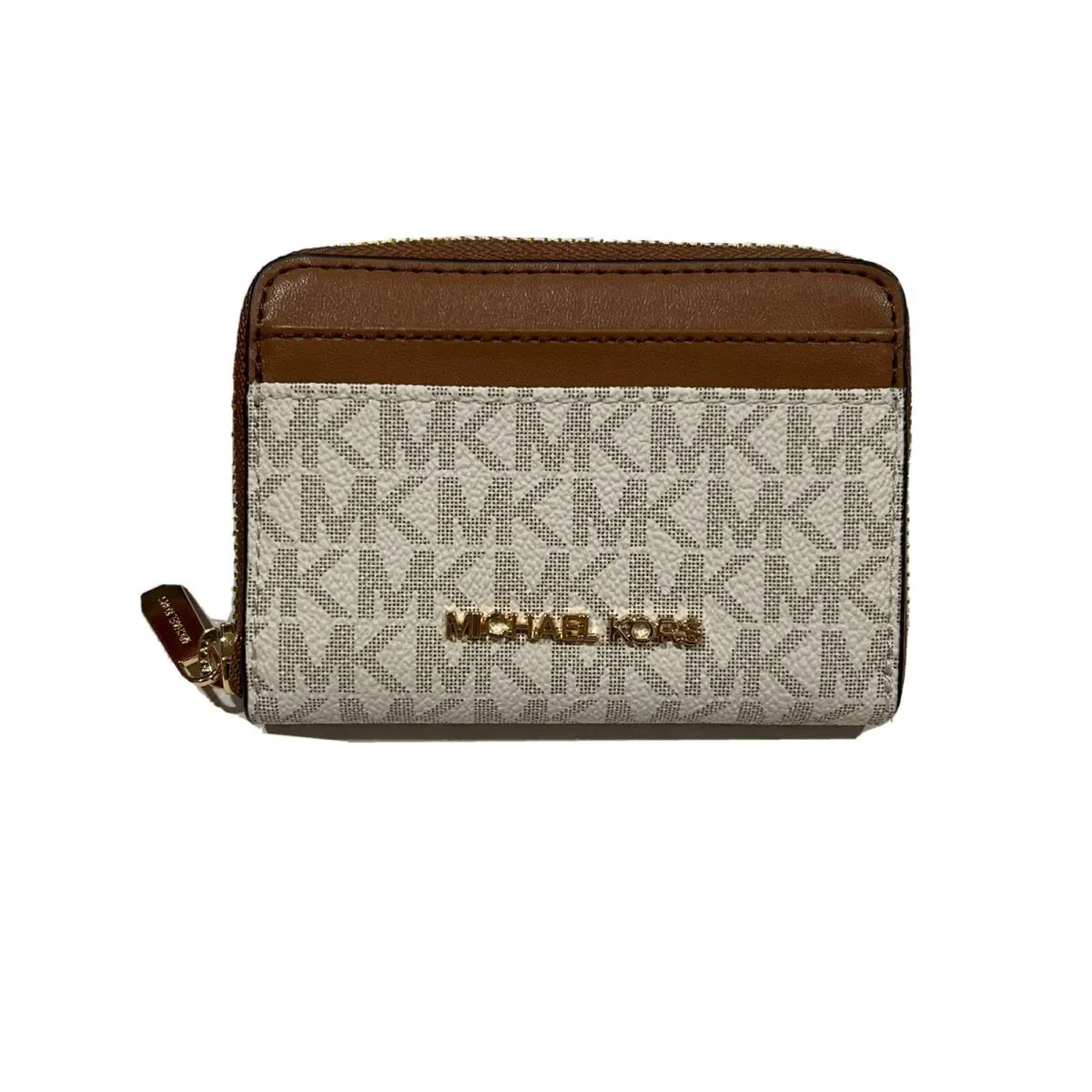 Michael Kors Jet Set Travel Medium Zip Around Card Case Vanilla Women’s Wallet