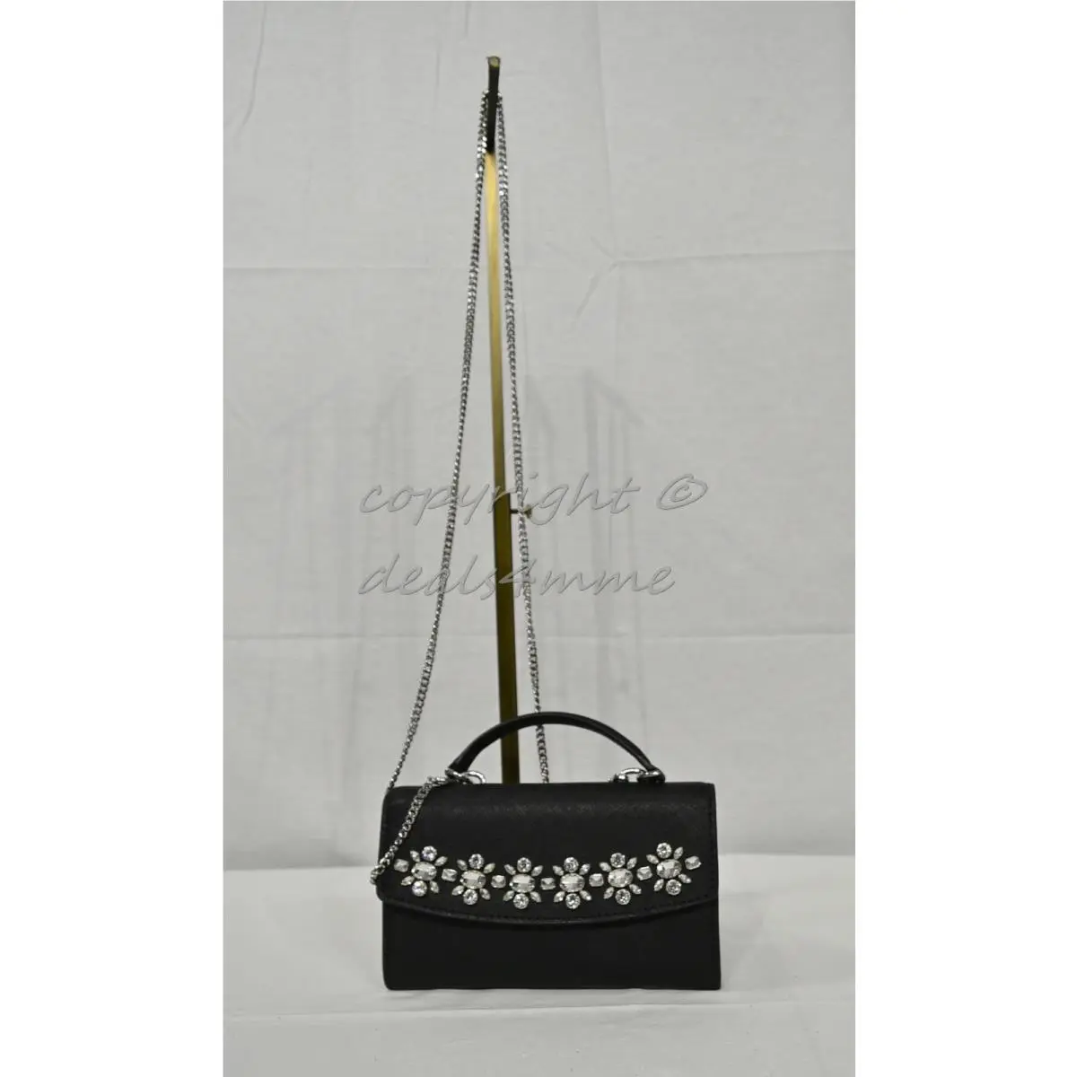 Michael Kors Ava Jewel Large Phone Wallet/ Clutch/ Crossbody Bag in Black