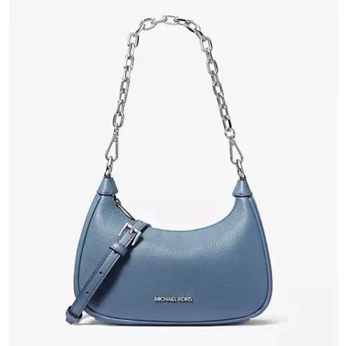 Michael Kors Cora Mini Pebbled Leather Shoulder Bag Crossbody In Pale Blue